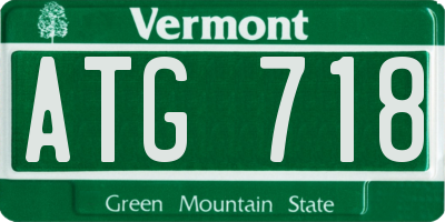 VT license plate ATG718
