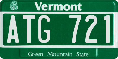 VT license plate ATG721