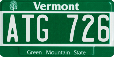 VT license plate ATG726