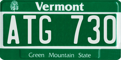 VT license plate ATG730