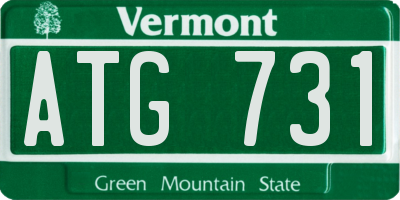 VT license plate ATG731