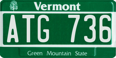 VT license plate ATG736