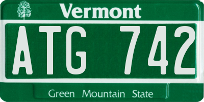VT license plate ATG742