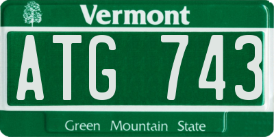 VT license plate ATG743