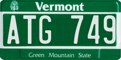 VT license plate ATG749