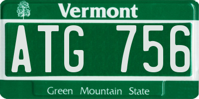 VT license plate ATG756