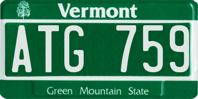 VT license plate ATG759