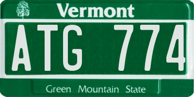 VT license plate ATG774