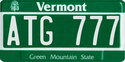 VT license plate ATG777