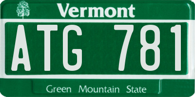 VT license plate ATG781