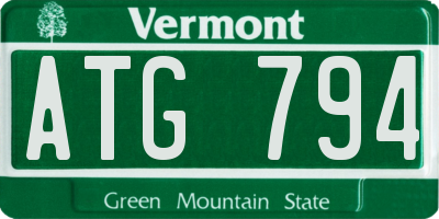 VT license plate ATG794