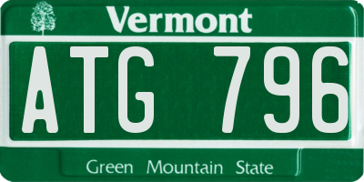 VT license plate ATG796