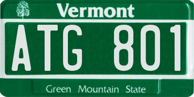 VT license plate ATG801