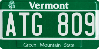 VT license plate ATG809