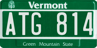 VT license plate ATG814
