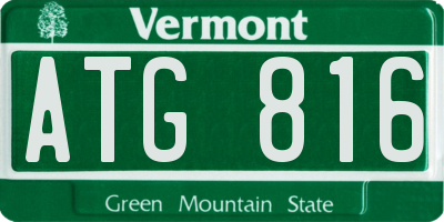 VT license plate ATG816