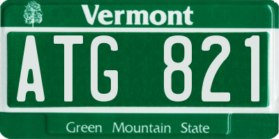 VT license plate ATG821