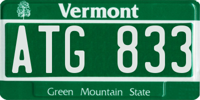VT license plate ATG833