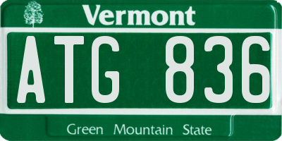 VT license plate ATG836