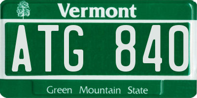 VT license plate ATG840