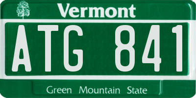 VT license plate ATG841