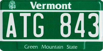 VT license plate ATG843