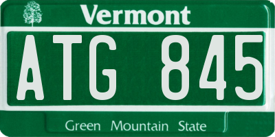 VT license plate ATG845