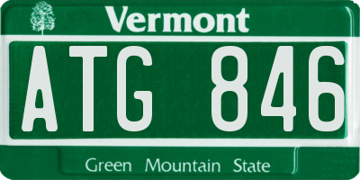 VT license plate ATG846