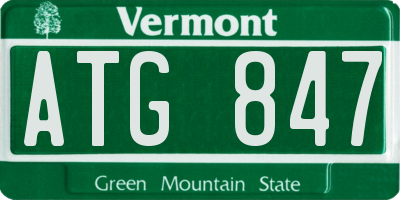 VT license plate ATG847