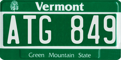 VT license plate ATG849