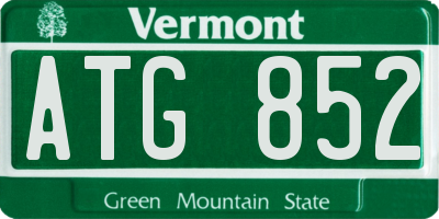 VT license plate ATG852