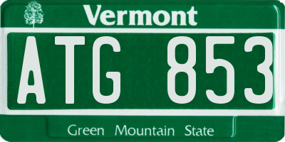 VT license plate ATG853