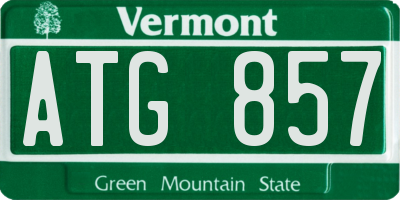 VT license plate ATG857
