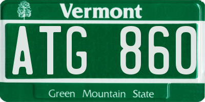 VT license plate ATG860
