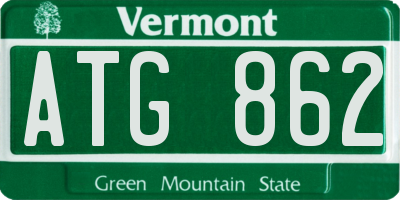 VT license plate ATG862