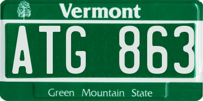 VT license plate ATG863