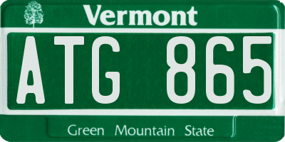 VT license plate ATG865