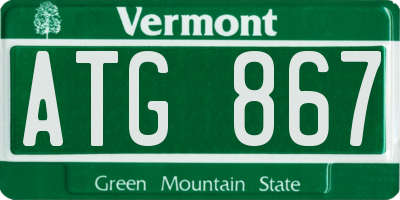VT license plate ATG867