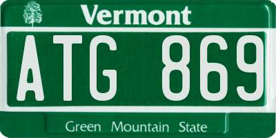 VT license plate ATG869