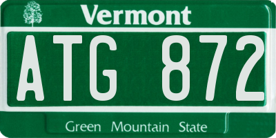 VT license plate ATG872