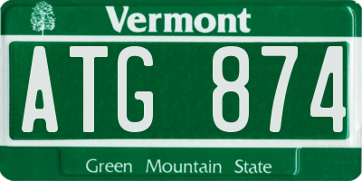 VT license plate ATG874