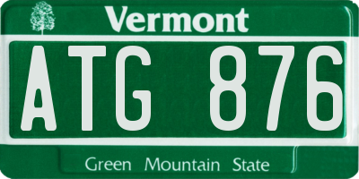 VT license plate ATG876