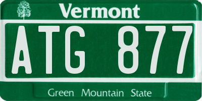VT license plate ATG877
