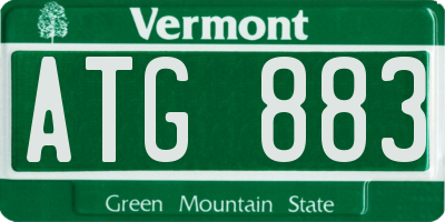 VT license plate ATG883