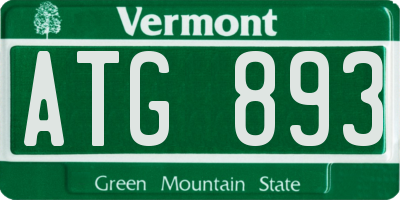 VT license plate ATG893