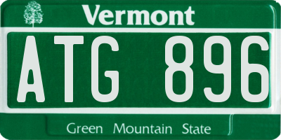 VT license plate ATG896