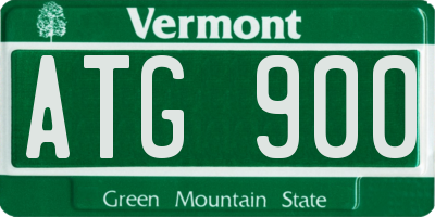 VT license plate ATG900
