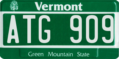 VT license plate ATG909