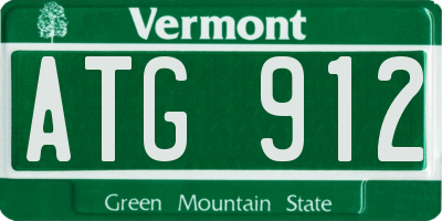 VT license plate ATG912