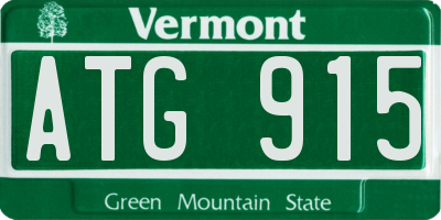 VT license plate ATG915
